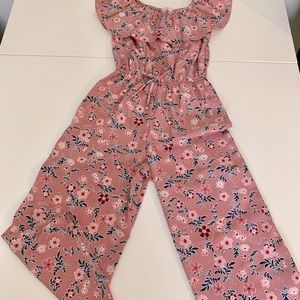 Jenna & Jessie, size  , pink romper pink, black and purple